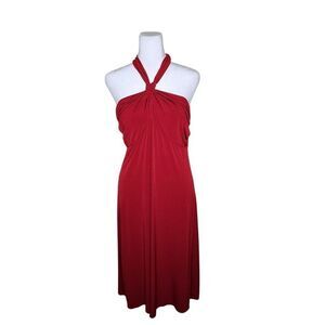 New Max Studio Halter Neck Sweetheart Sexy Cocktail Dress Womens Size M Red